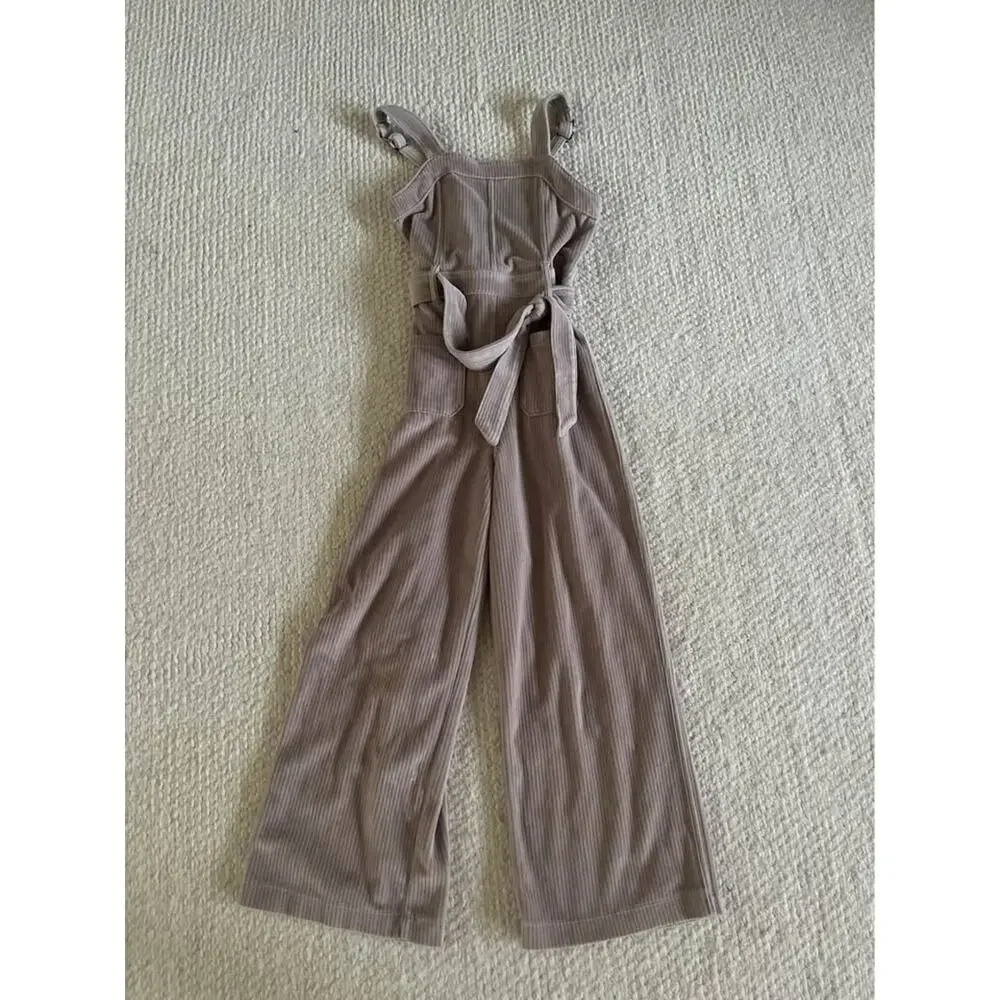 Girls Abercrombie & Fitch Wide Leg Jumpsuit Overalls Large 9/10 Corduroy Tan